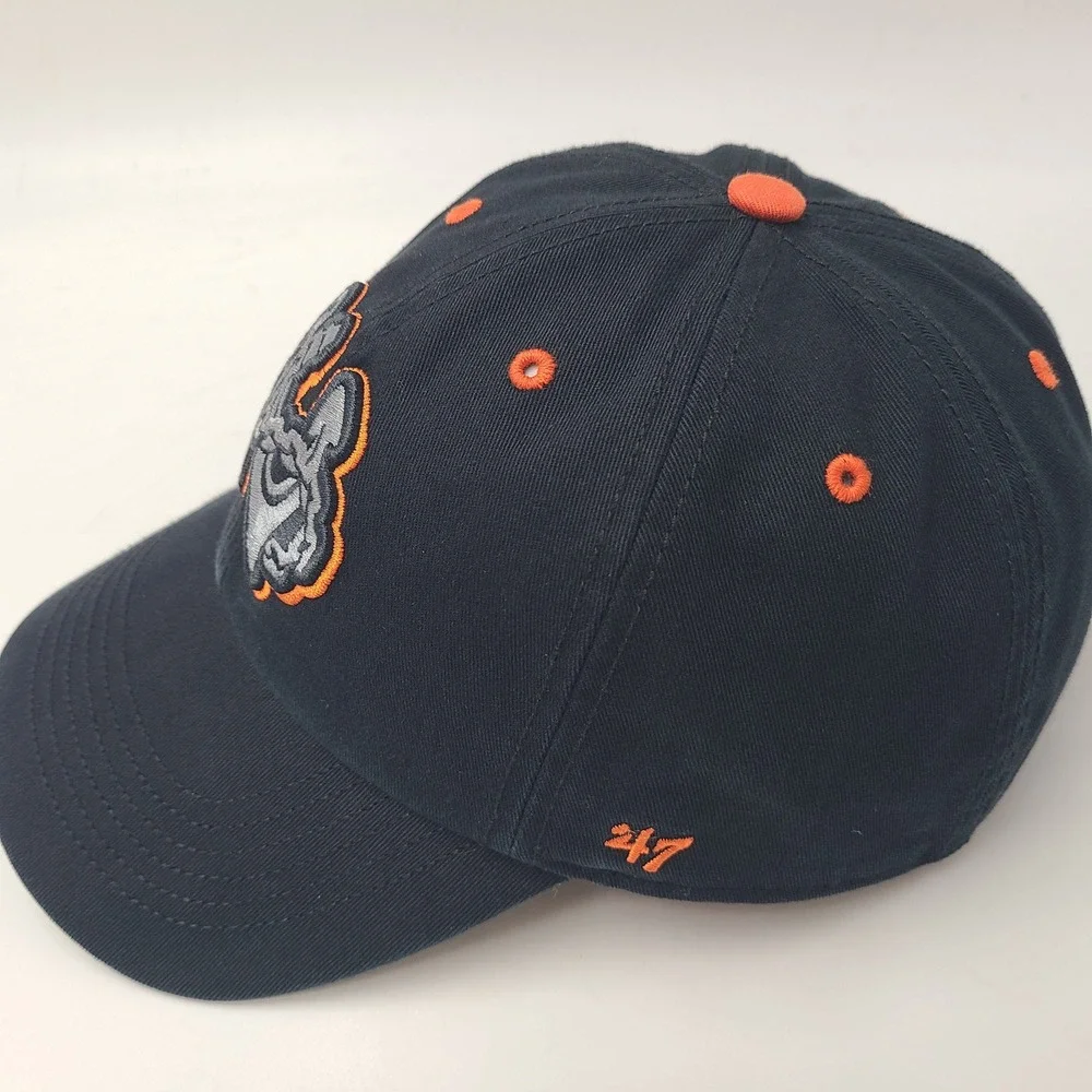 Norfolk Tides Hat Fitted M 47 Brand Franchise Black Orange MiLB Baseball Casual